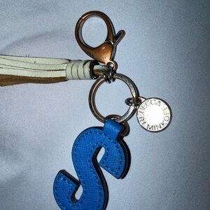 Rebecca Minkoff Blue 'S' Keychain with Tassel/Purse Charm